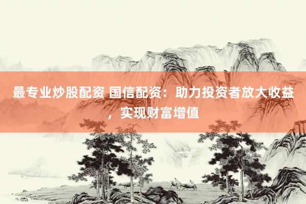 最专业炒股配资 国信配资：助力投资者放大收益，实现财富增值