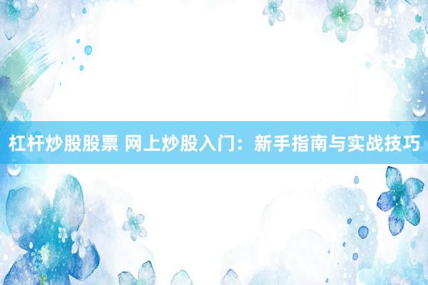 杠杆炒股股票 网上炒股入门：新手指南与实战技巧