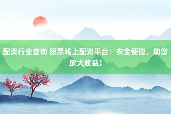 配资行业查询 股票线上配资平台：安全便捷，助您放大收益！