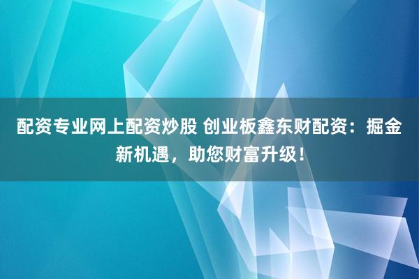 配资专业网上配资炒股 创业板鑫东财配资：掘金新机遇，助您财富升级！