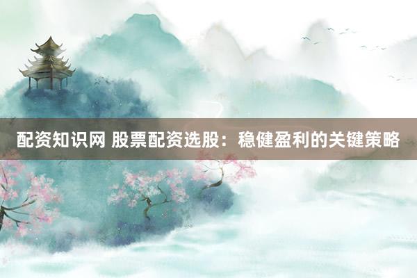 配资知识网 股票配资选股：稳健盈利的关键策略